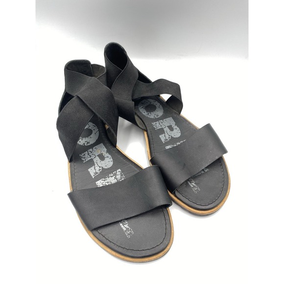 Sorel Shoes - Sorel Ella Womens Size 9.5 Sandals Black Leather Elastic Strappy Flats Open Toe